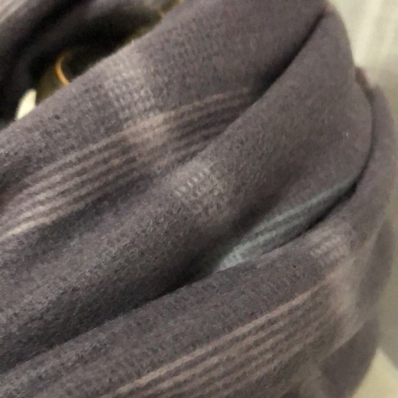 NWOT-Scarf-Pale Pink/Blue/Lilac/Gray Plaid-Soft-12x47 - Picture 5 of 10